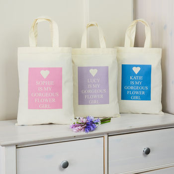 Personalised 'Gorgeous Flower Girl' Tote Bag, 2 of 5