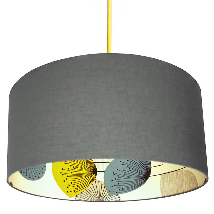 Dandelion Clocks Silhouette Lampshade In Slate Grey By Love Frankie Dandelion Clocks Silhouette Lampshade In Slate Grey