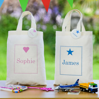 Personalised Childrens Party Gift Bag & Badge, 2 of 3