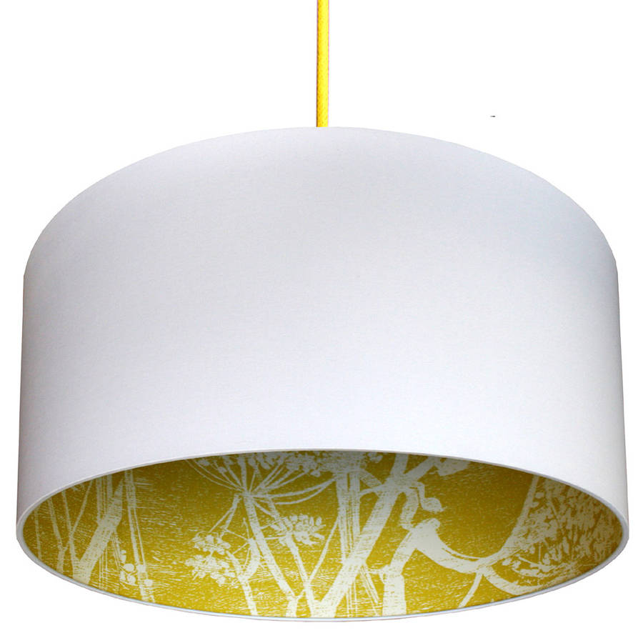 Cow Parsley Silhouette Lampshade In Charcoal Or Mustard By Love Mustard