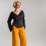 Draped Back Top With Fluted Sleeves, thumbnail 2 of 2