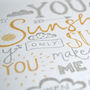 'You Are My Sunshine' Framed Lyrics Typography Print, thumbnail 5 of 5