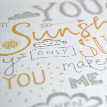 'You Are My Sunshine' Framed Lyrics Typography Print, 5 of 5