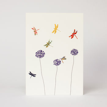 Dragonflies And Aliums Card, 2 of 2