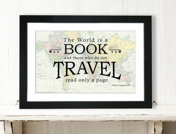 Travel Quote Map Prints, 2 of 8