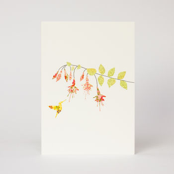 Fuchsias And Hummingbird Card, 2 of 2