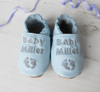 Personalised Baby Due Keepsake Shoes, 2 of 6