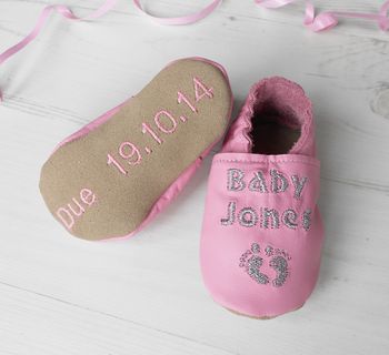 Personalised Baby Due Keepsake Shoes, 3 of 6