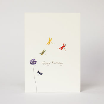 Dragonflies And Aliums Birthday Card, 2 of 2