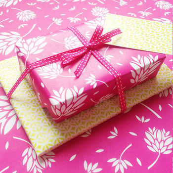 Double Sided Spring Blossom Gift Wrap Set, 4 of 5