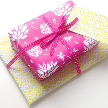 Double Sided Spring Blossom Gift Wrap Set, 2 of 5