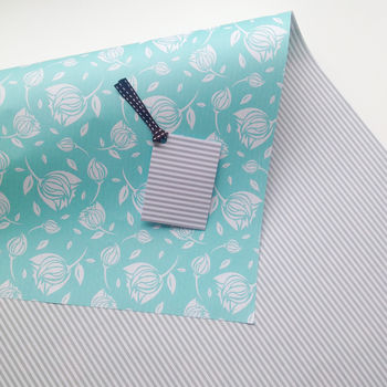 Double Sided French Stripe Gift Wrap Set, 2 of 5