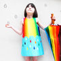 Rainbow Spectrum Print Party Dress, thumbnail 2 of 5