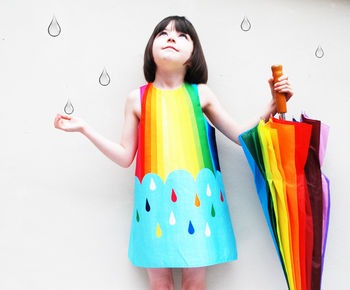 Rainbow Spectrum Print Party Dress, 2 of 5
