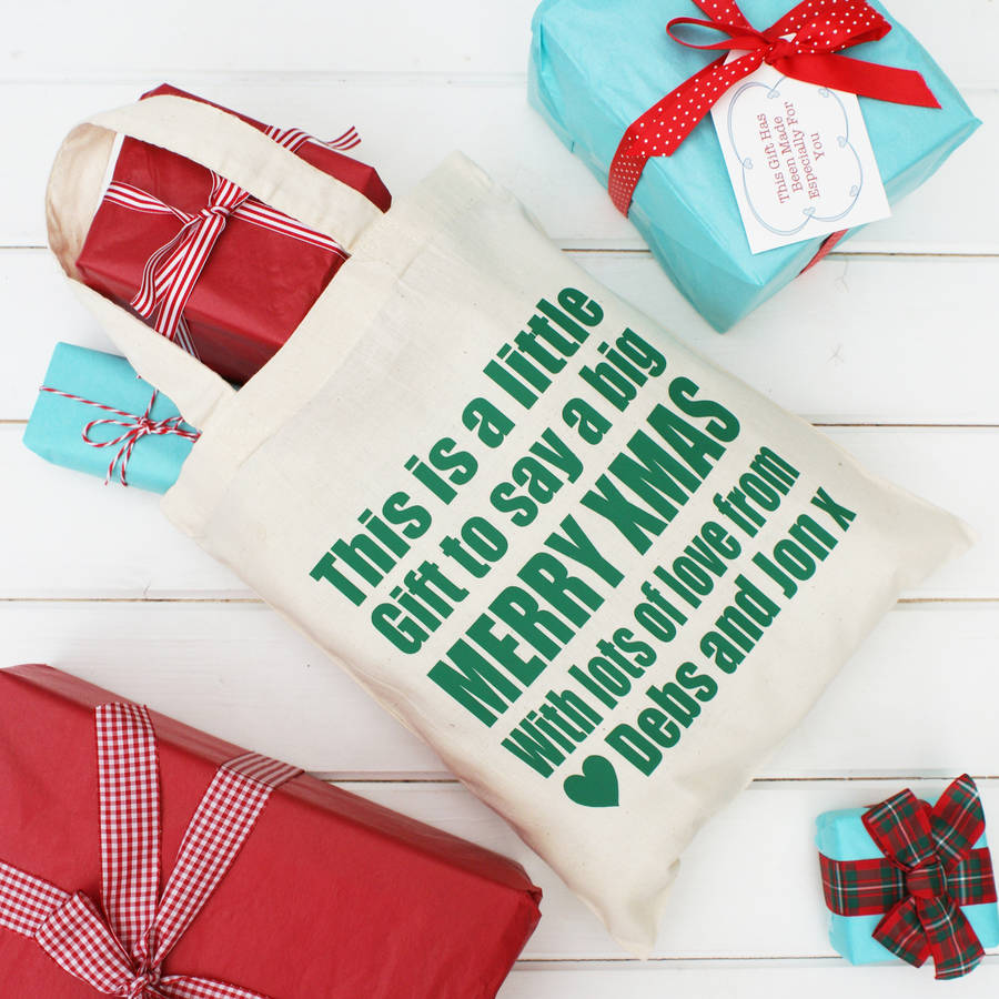 personalised merry christmas gift bags by sparks living