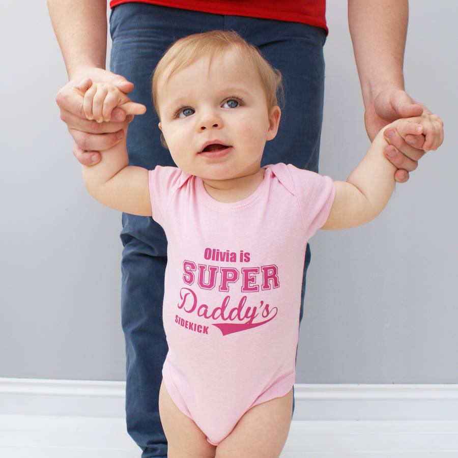 personalised super daddy bodysuit set by sparks clothing ...