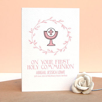 First Holy Communion Personalised Card, 2 of 3