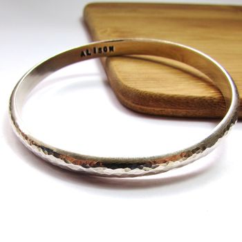 Personalised Heavy Silver Bangle, 5 of 6