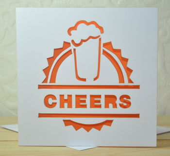 'Cheers' Laser Cut Beer Card, 4 of 5