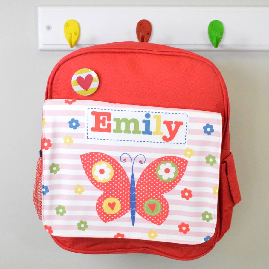 girl's personalised butterfly mini backpack by tillie mint
