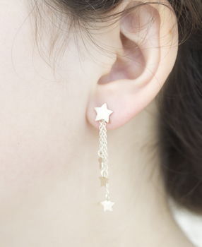Handmade Silver Dangly Star Earrings, 4 of 7