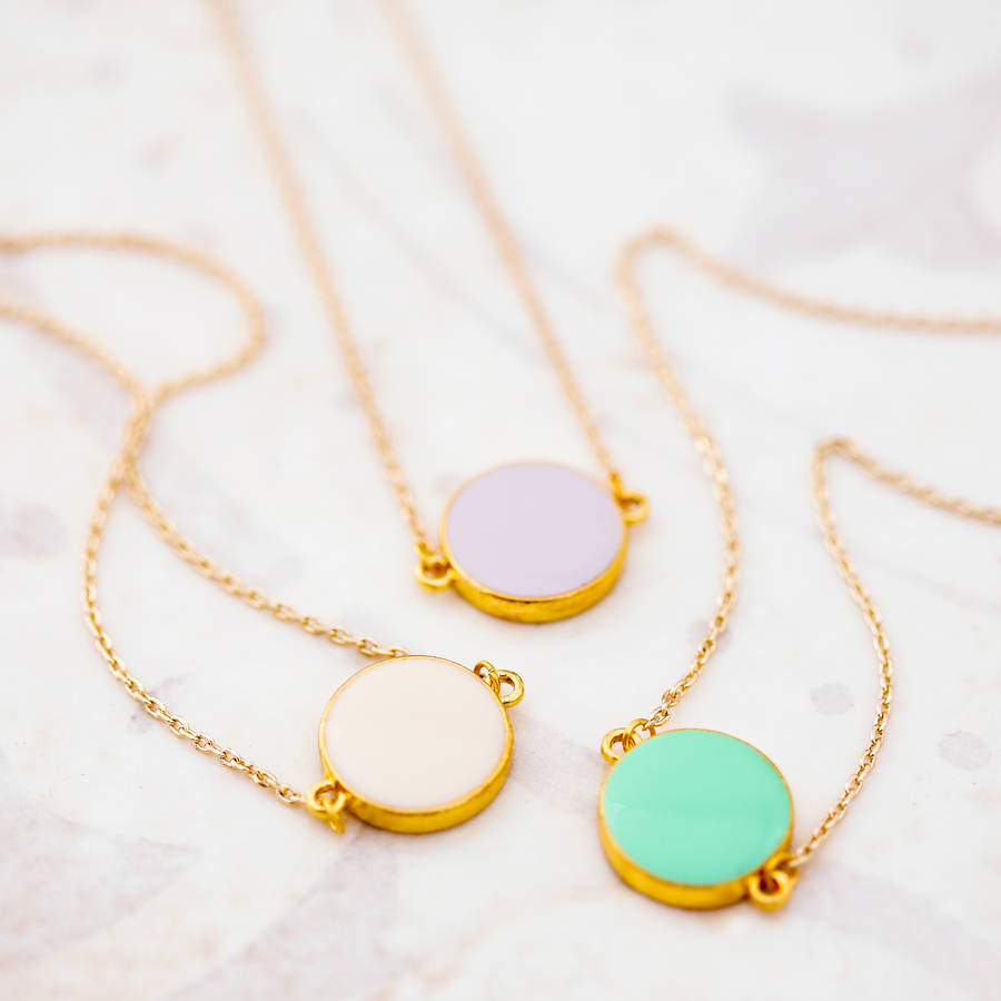 Wedding Bridesmaid Necklaces set of three enamel thank you bridesmaid necklaces by js necklaces