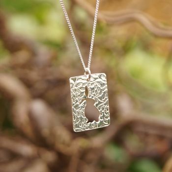Sterling Silver Bunny Silhouette Pendant, 2 of 9
