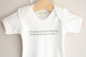Personalised Baby Thoughts Cotton Babygrow, 6 of 11