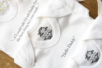 Personalised Baby Thoughts Cotton Babygrow, 7 of 11