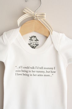Personalised Baby Thoughts Cotton Babygrow, 5 of 11