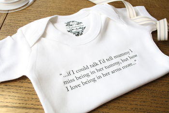 Personalised Baby Thoughts Cotton Babygrow, 9 of 11