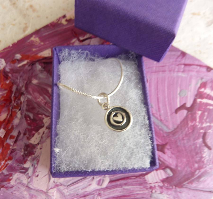 Silver Heart Circle Necklace By alisonbaxterjewellery ...