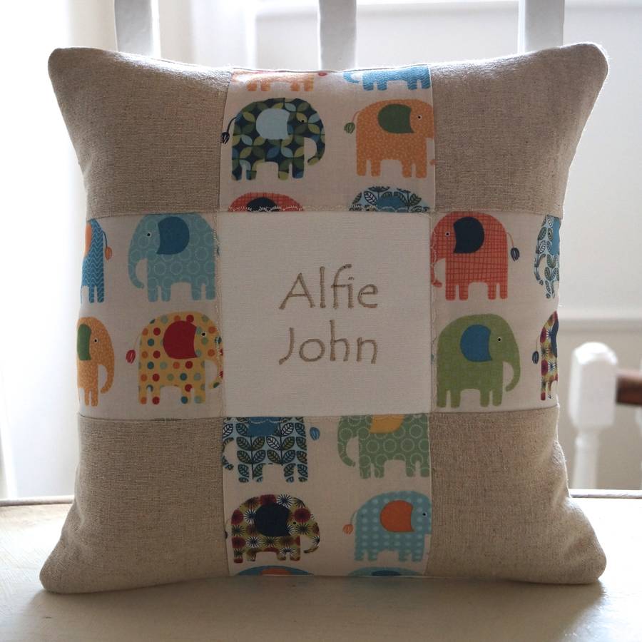 elephant name cushion by tuppenny house designs | notonthehighstreet.com