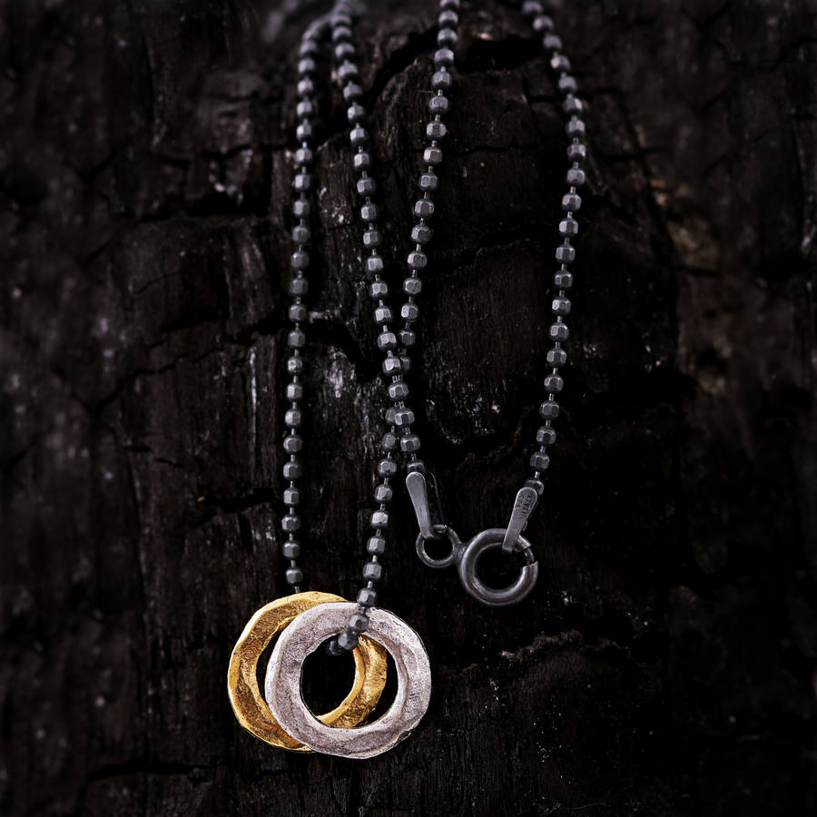 Mens Mixed Metal Eternity Necklace By J&S Jewellery