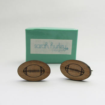 rugby cufflinks engraved