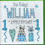 1st Birthday Personalised Boy Card, thumbnail 1 of 2