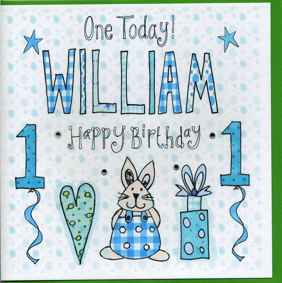 1st Birthday Personalised Boy Card By Claire Sowden Design