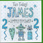 2nd Birthday Personalised Boy Card, thumbnail 1 of 2