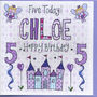 5th Birthday Personalised Girl Card, thumbnail 1 of 2