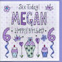 6th Birthday Personalised Girl Card, thumbnail 1 of 2