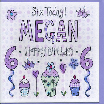 6th Birthday Personalised Girl Card By Claire Sowden Design ...