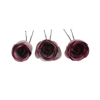 Set Of Silk Rose Bud Hair Pins, 6 of 8