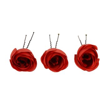 Set Of Silk Rose Bud Hair Pins, 7 of 8