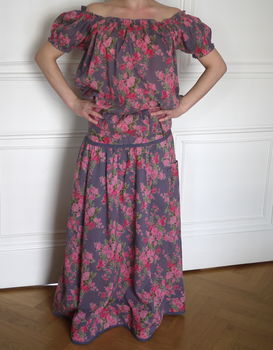 Vintage Floral Print Cotton Dress/Skirt, 4 of 6