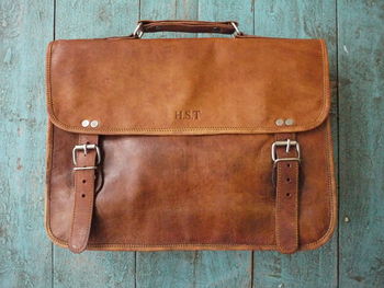 Leather Laptop Bag With Handle, 9 of 11