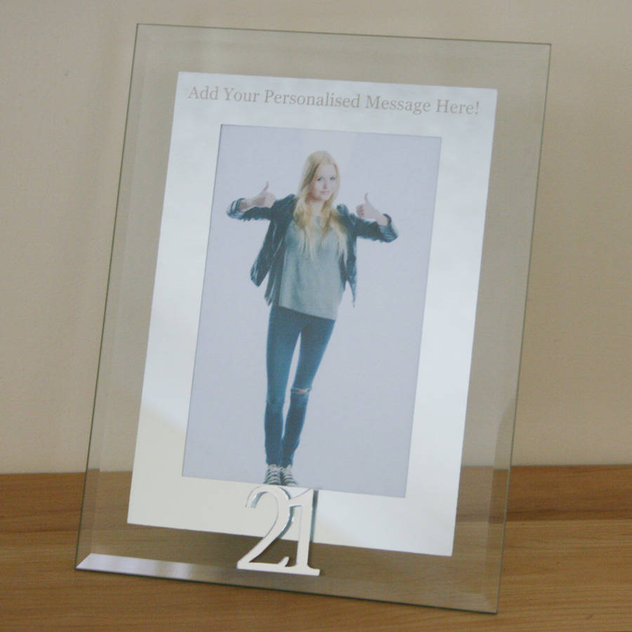 Personalised 21st Birthday Glass Photo Frame By