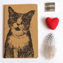 Hand Printed Cat Notebook, thumbnail 1 of 6