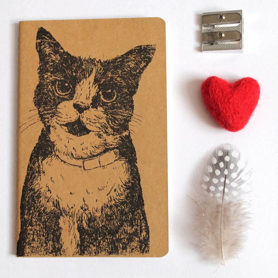Hand Printed Cat Notebook, 1 of 6
