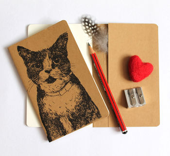 Hand Printed Cat Notebook, 2 of 6