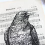 Raven Gocco Print On Vintage Sheet Music, thumbnail 5 of 7
